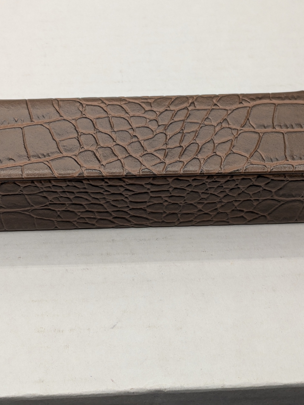 Michael Kors Brown Croc-Embossed Glass Case